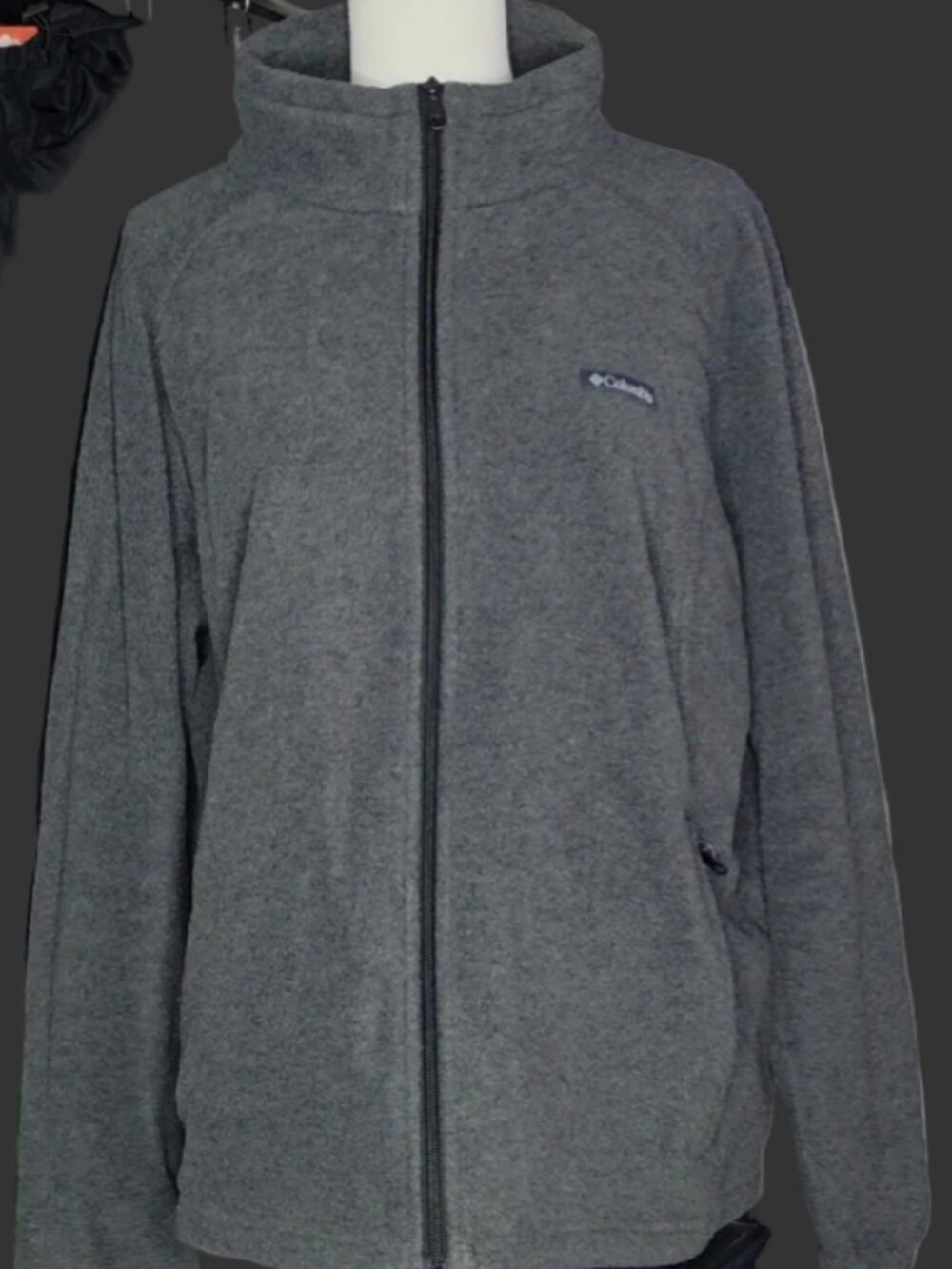Columbia Gray Full Zip Fleece Jacket High Neck Outdoor Casual